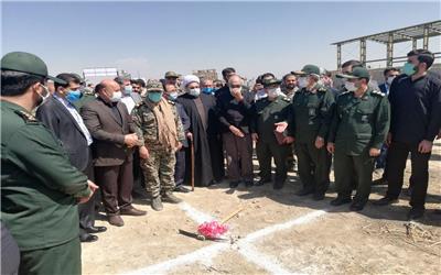 کلنگ‌ احداث ستاد فرماندهی تیپ امنیتی انصار سیدالشهدا(ع) استان تهران در شهریار توسط مسئولین زمین زده شد
